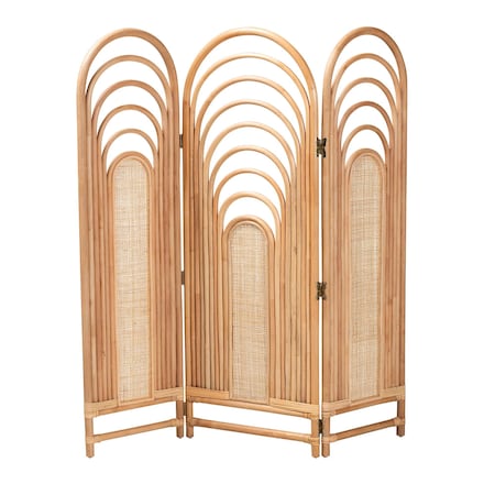 Bali & Pari Golda Modern Bohemian Natural Brown Rattan Room Divider 236-13259-ZORO